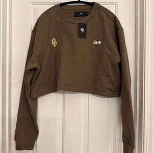 Darc Sport Brown Cropped Crew Neck